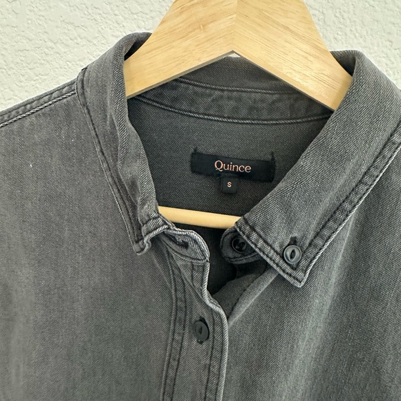 Quince Washed Black Button Down Shirt for Women - Picture 9 of 10